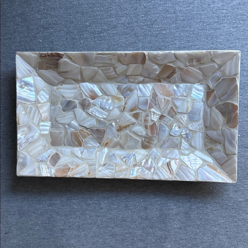 Mosaic Shell Decorative Tray - Picture 3 of 6